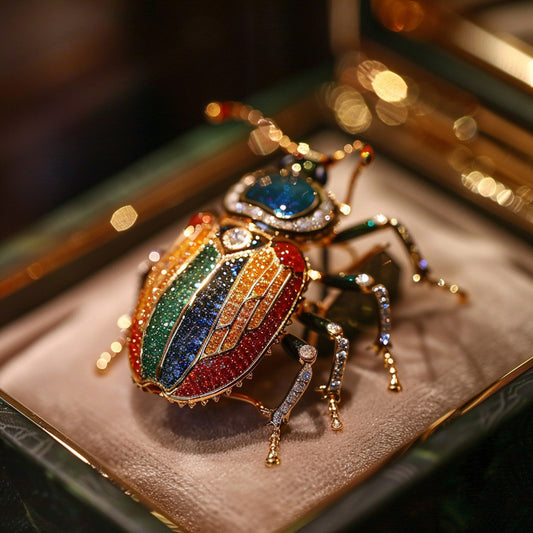 Original design colorful beetle brooch luxurious insect pin